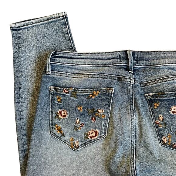 Driftwood x Free People Women’s Sz 28 Embroidered Gizelle Denim Jeans Stretch - Picture 8 of 14